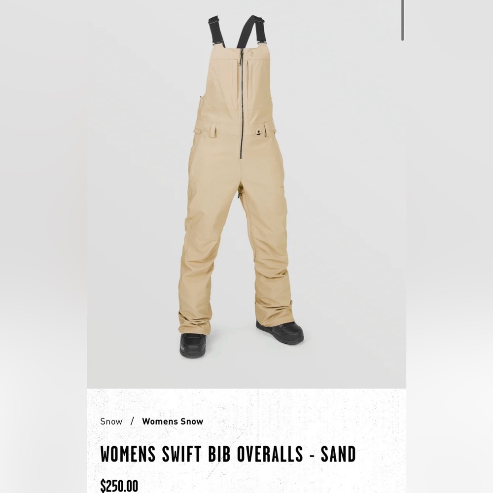 Women's Snowpants Snow Bib Overalls - Sand